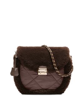 Mz Wallace Mz Wallace Crosby Lock Saddle Shearling & Leather Crossbody