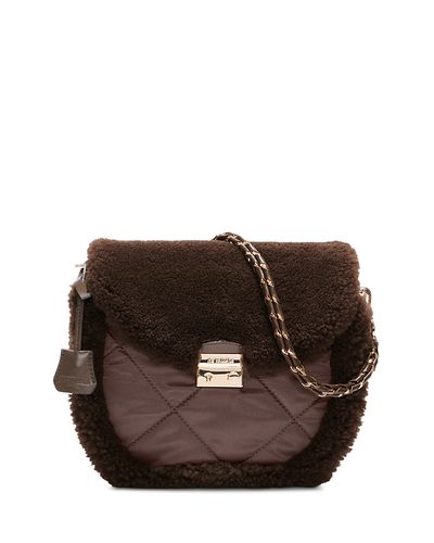 Mz Wallace Mz Wallace Crosby Lock Saddle Shearling & Leather Crossbody