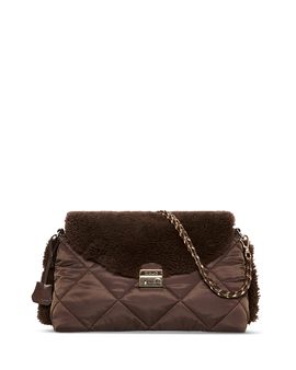 Mz Wallace Mz Wallace Crosby Lock Shearling Trim Shoulder Bag