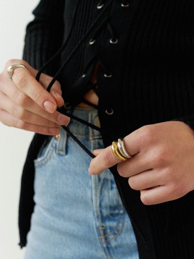 MZUU [Gray Collection] Loop Ring - 2 Colors