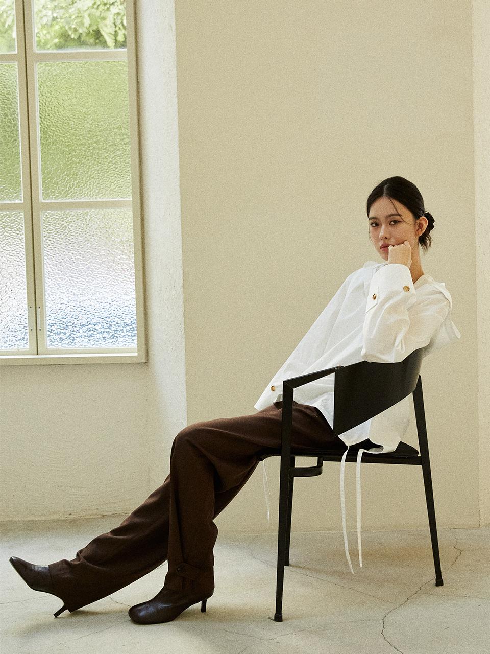 N4M LOOSE BUTTON WIDE PANTS