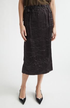 NACKIYÈ NACKIYÈ Crayon Crinkled Satin Pencil Skirt