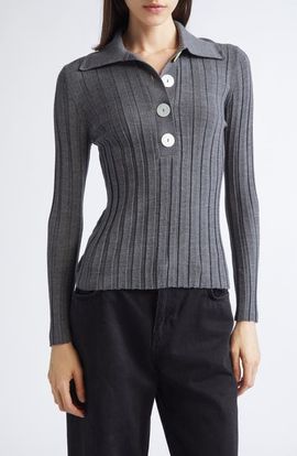 NACKIYÈ NACKIYÈ Sugarman Rib Wool Polo Sweater