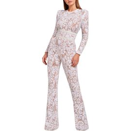 NADINE MERABI NADINE MERABI Bella Long Sleeve Lace Jumpsuit