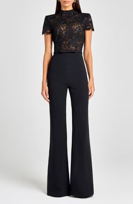 NADINE MERABI NADINE MERABI Harriet Lace Bodice Wide Leg Jumspuit