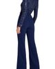 NADINE MERABI NADINE MERABI Misha Belted Long Sleeve Flare Jumpsuit - 2