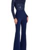 NADINE MERABI NADINE MERABI Misha Belted Long Sleeve Flare Jumpsuit - 3