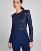 NADINE MERABI NADINE MERABI Misha Belted Long Sleeve Flare Jumpsuit - 4