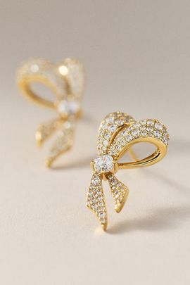 NADRI Eros Crystal Ribbon Post Earrings