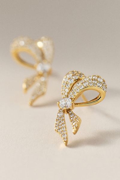 NADRI Eros Crystal Ribbon Post Earrings