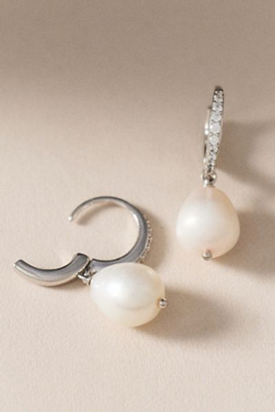 NADRI Madrid Freshwater Pearl Drop Hoop Earrings