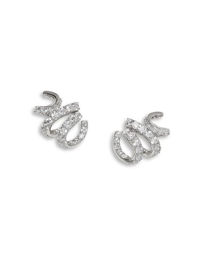 Nadri Nadri Bonne Annee Pave Ribbon Stud Earrings