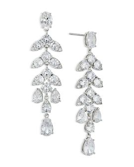 Nadri Nadri Chandelier Earrings in Rhodium Plated