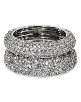 Nadri Nadri Crushed Pave Band Rings, Set of 2