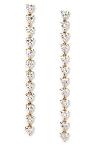 Nadri Nadri Crystal Heart Linear Drop Earrings