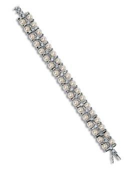 Nadri Nadri Cubic Zirconia & Imitation Pearl Under the Sea Flex Bracelet