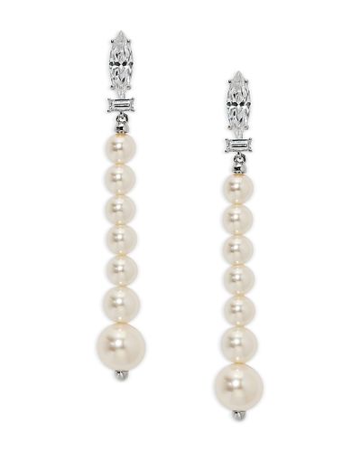 Nadri Nadri Cubic Zirconia & Imitation Pearl Under the Sea Linear Drop Earrings