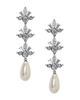 Nadri Nadri Cubic Zirconia & Imitation Pearl Under the Sea Triple Crown Drop Earrings - 1