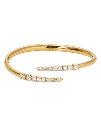 Nadri Nadri Cubic Zirconia Bypass Bangle Bracelet in 18K Gold Plated