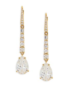 Nadri Nadri Cubic Zirconia Linear Drop Earrings in 18K Gold Plated