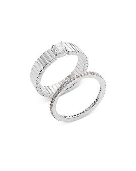 Nadri Nadri Delancy Solitaire Ring Stack, Set of 2