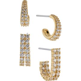 Nadri Nadri Disco Duo Pavé Cubic Zirconia J-Hoop Earrings