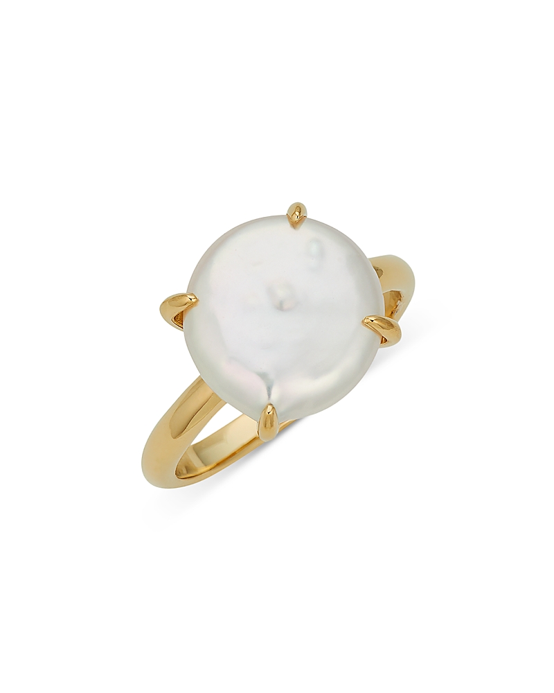 Nadri Nadri Dot Dot Dot Cultured Freshwater Coin Pearl Ring in 18K Gold Plated
