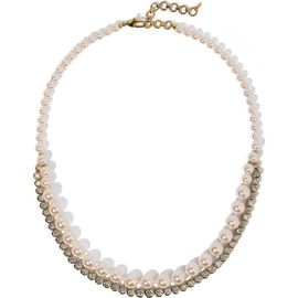 Nadri Nadri Double Layer Imitation Pearl & Cubic Zirconia Necklace