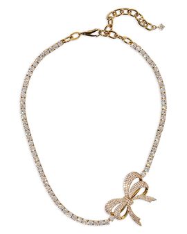 Nadri Nadri Eros Pave Bow Tennis Choker Necklace, 16
