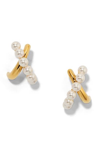Nadri Nadri Esme Faux Pearl Hoop Earrings