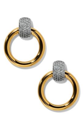 Nadri Nadri Gemini Two-Tone Pavé Door Knocker Earrings