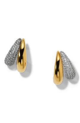 Nadri Nadri Gemini Two-Tone Pavé Hoop Earrings