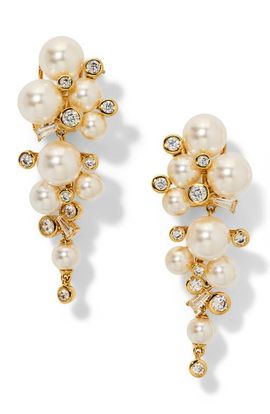 Nadri Nadri Imitation Pearl & Cubic Zirconia Cascade Earrings