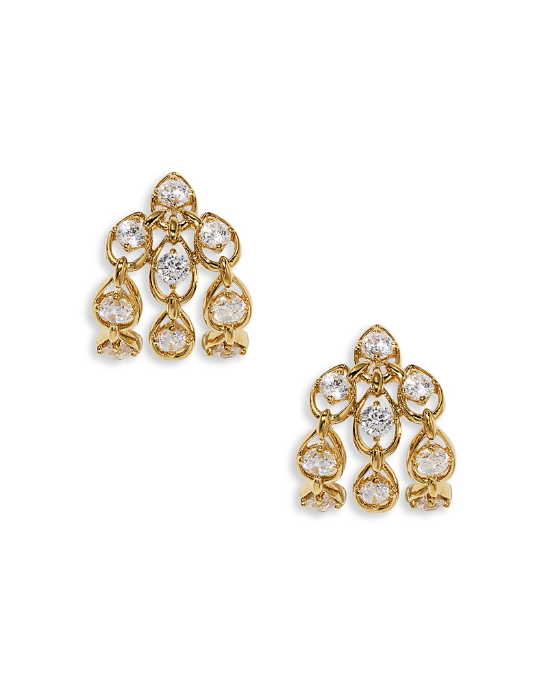 Nadri Nadri It Girl Cubic Zirconia Triple Row J Hoop Earrings