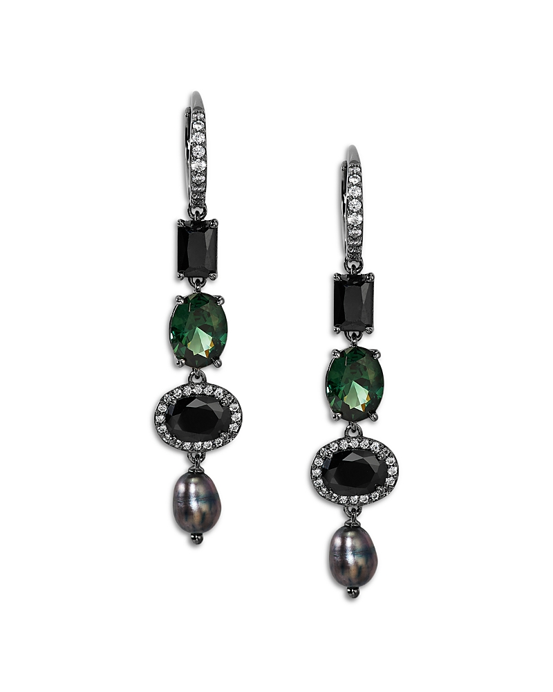 Nadri Nadri Maiden Cubic Zirconia & Cultured Freshwater Pearl Linear Earrings