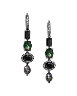 Nadri Nadri Maiden Cubic Zirconia & Cultured Freshwater Pearl Linear Earrings