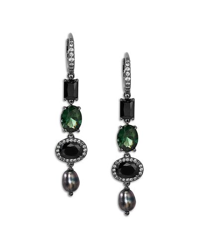 Nadri Nadri Maiden Cubic Zirconia & Cultured Freshwater Pearl Linear Earrings