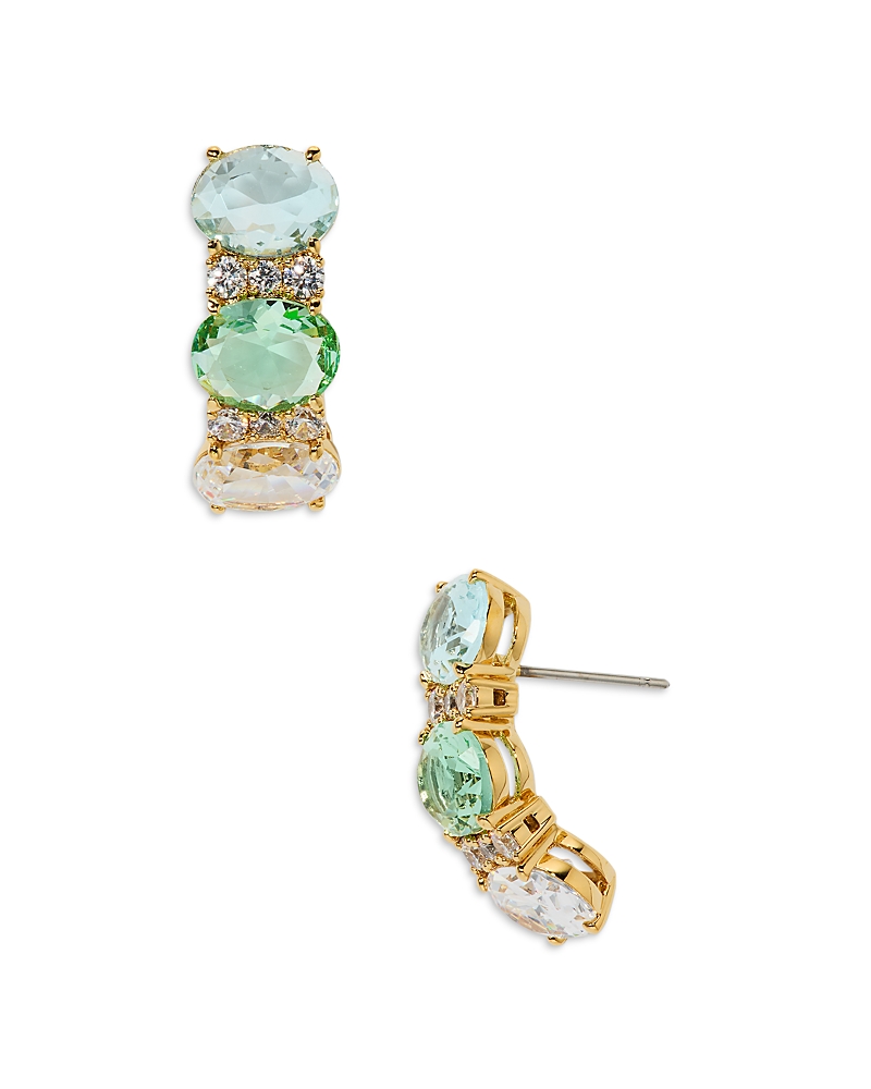 Nadri Nadri Mojito Oval Crystal J Hoop Earrings