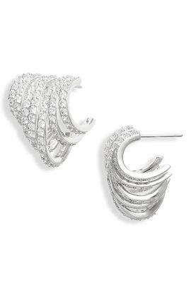 Nadri Nadri Multirow C-Hoop Earrings