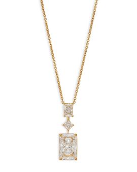 Nadri Nadri Rare Jewels Cubic Zirconia Pendant Necklace 18K Gold Plated, 16-18