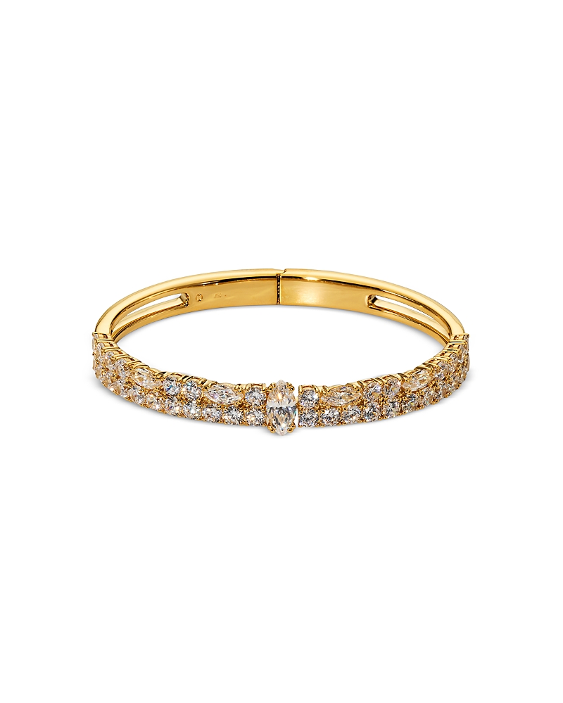 Nadri Nadri Twinnie Double Row Hinged Bangle Bracelet