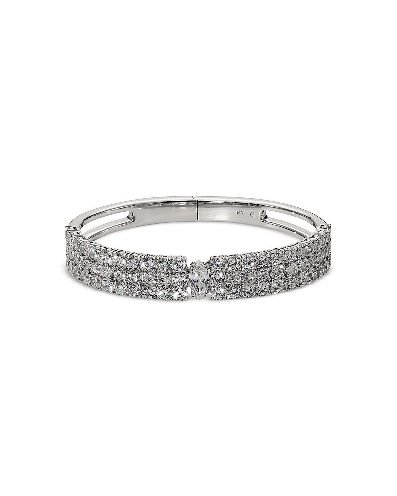 Nadri Nadri Twinnie Triple Row Hinged Bangle Bracelet