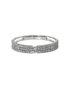 Nadri Nadri Twinnie Triple Row Hinged Bangle Bracelet