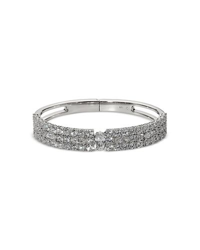 Nadri Nadri Twinnie Triple Row Hinged Bangle Bracelet