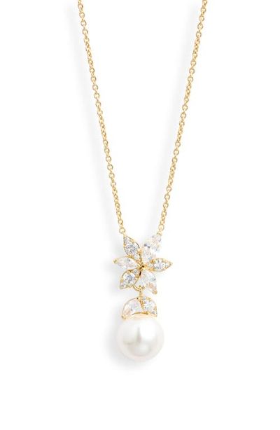 Nadri Nadri Under the Sea Cubic Zirconia & Faux Pearl Pendant Necklace
