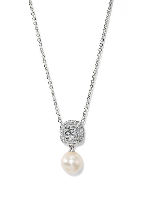 Nadri Nadri Undersea Cushion Halo Pearl Pendant Necklace