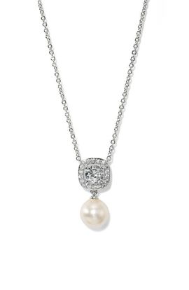 Nadri Nadri Undersea Cushion Halo Pearl Pendant Necklace