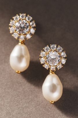 NADRI Sunflower Pearl Drop Earrings