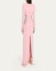 Naeem Khan Crystal Crepe Long-Sleeve Strong-Shoulder Gown - 3
