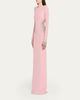 Naeem Khan Crystal Crepe Long-Sleeve Strong-Shoulder Gown - 4